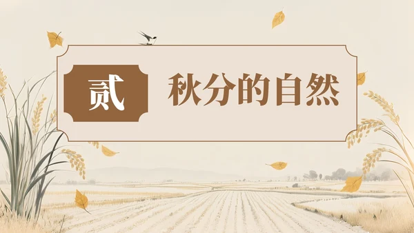 褐色中国风风格秋分节气介绍PPT模板