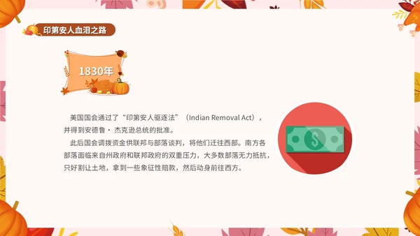 橙色小清新花卉感恩节主题学习活动PPT模板