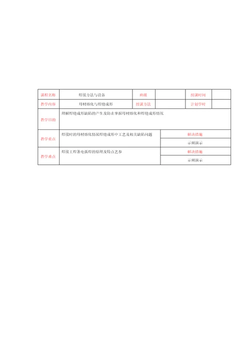 焊接方法与设备全套教案