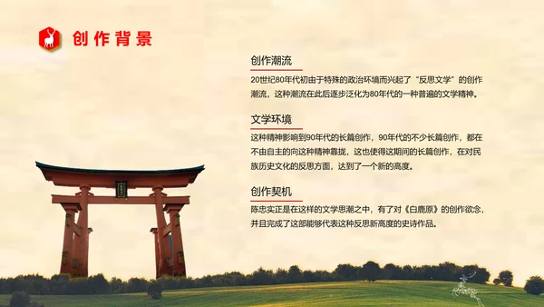 陈忠实《白鹿原》读书分享PPT模板