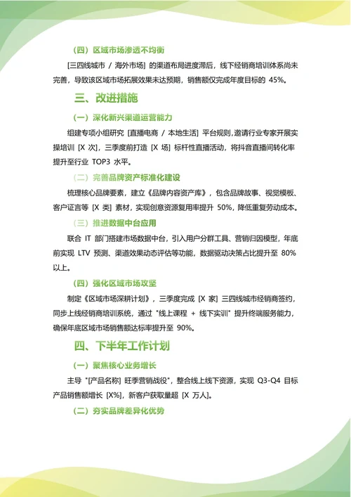 市场总监年中工作总结(年度年终通用)