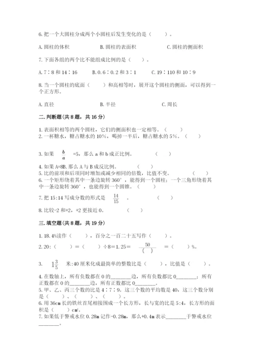 小升初数学期末测试卷及完整答案（名师系列）.docx