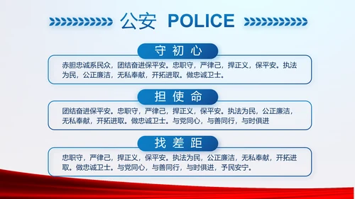 蓝色大气公安警察年终工作总结述职报告动态PPT模板