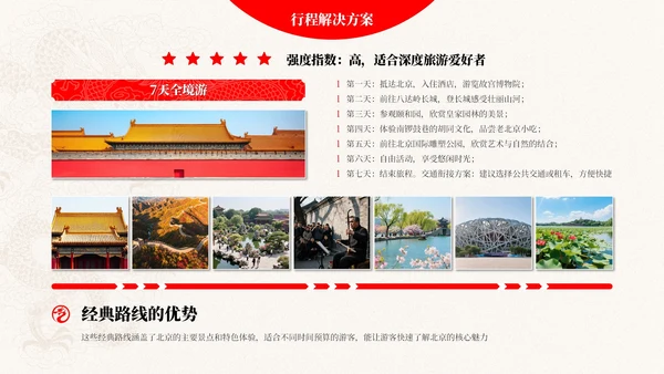 红白色简约风旅游推广PPT模板