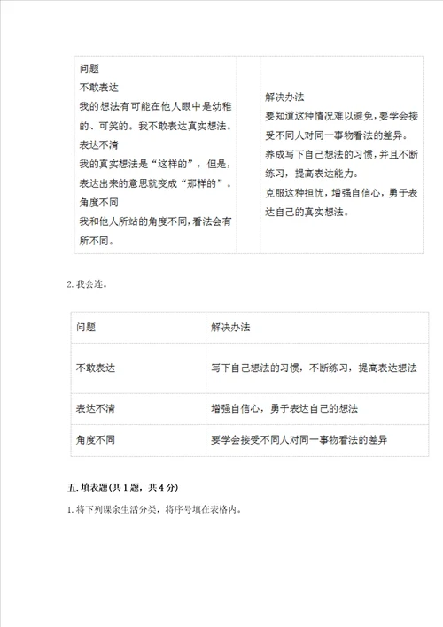 五年级上册道德与法治第一单元面对成长中的新问题测试卷带答案（实用）