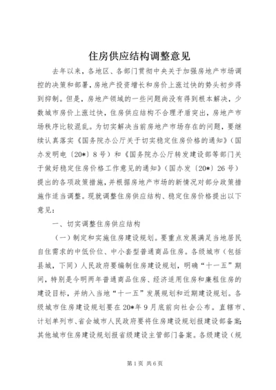 住房供应结构调整意见.docx