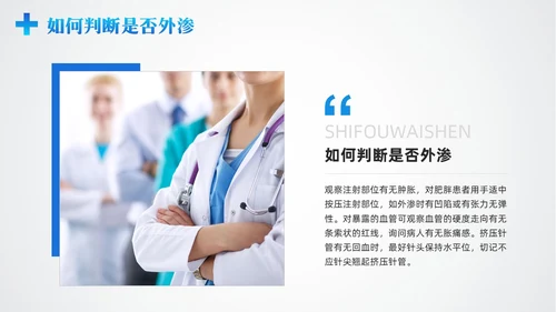 蓝色简约药液外渗的应急预案及处理PPT模板宣传PPT动态PPT护理医疗