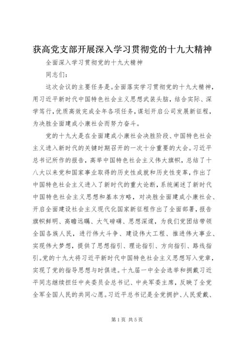 获高党支部开展深入学习贯彻党的十九大精神 (2).docx