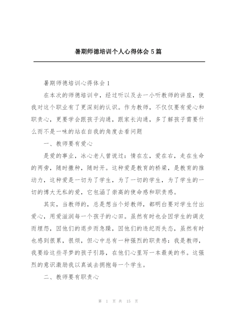 暑期师德培训个人心得体会5篇.docx