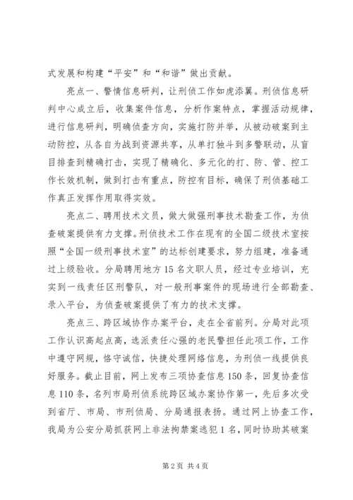 公安分局刑侦大队先进集体事迹材料2 (2).docx