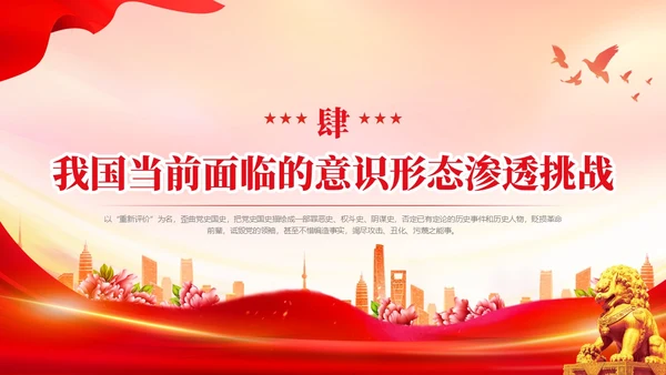 红色简约意识形态专题党课PPT