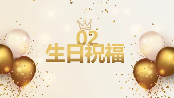 金色生日快乐生日派对纪念册电子相册动态PPT