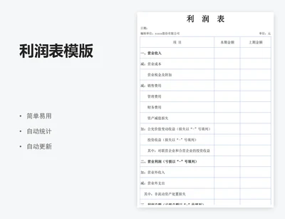 利润表模版
