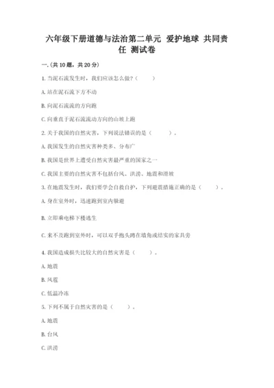 六年级下册道德与法治第二单元 爱护地球 共同责任 测试卷附答案ab卷.docx