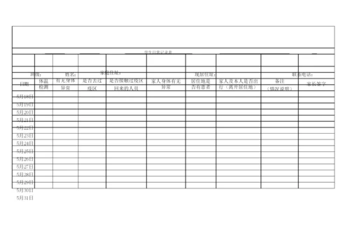 学生14天体温检测记录表(1).docx