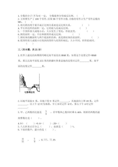 苏教版六年级数学小升初试卷及参考答案（基础题）.docx