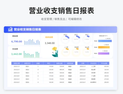 营业收支销售日报表
