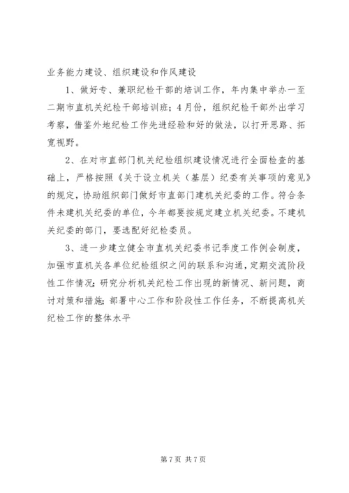 市直机关党风廉政建设和反腐败工作要点.docx