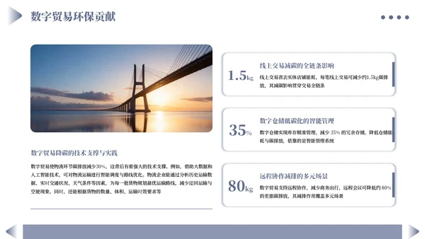 蓝色商务数字贸易与可持续发展PPT模板