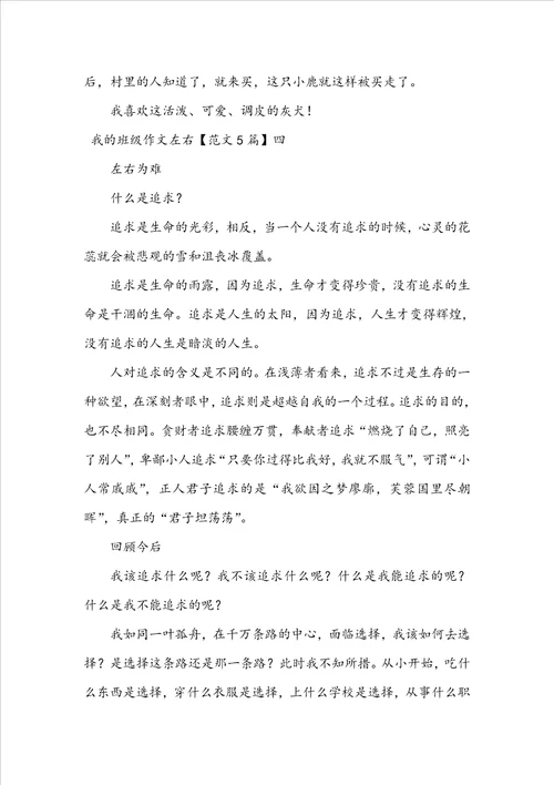 我的班级作文左右