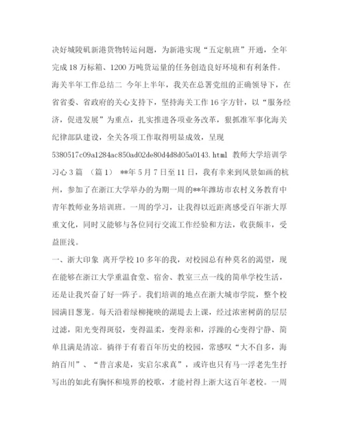 精编之工作总结范文海关半年工作总结汇编半年工作总结个人总结.docx