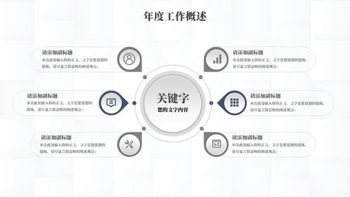 简约风年终总结灰蓝色通用PPT模板