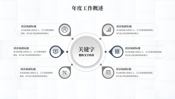 简约风年终总结灰蓝色通用PPT模板