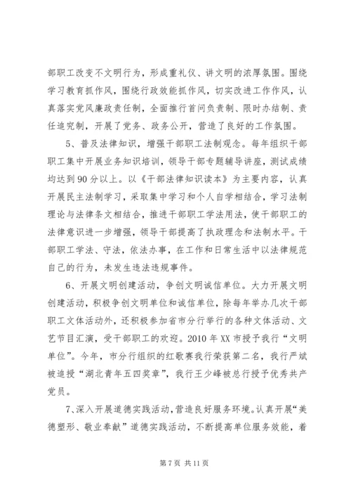 支行思想政治情况自查汇报.docx