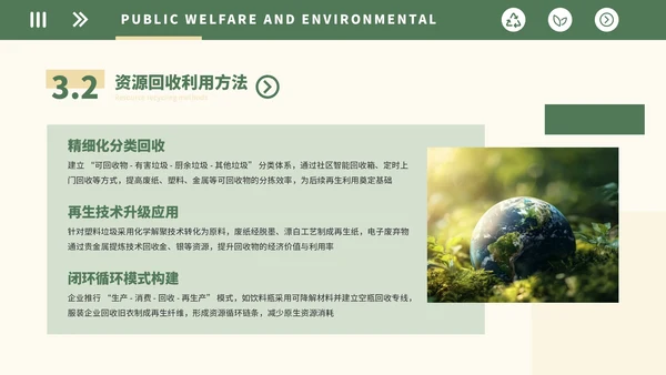绿色简约公益环保教育PPT模板