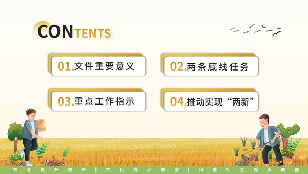 中央一号文件乡村振兴三农问题PPT模板