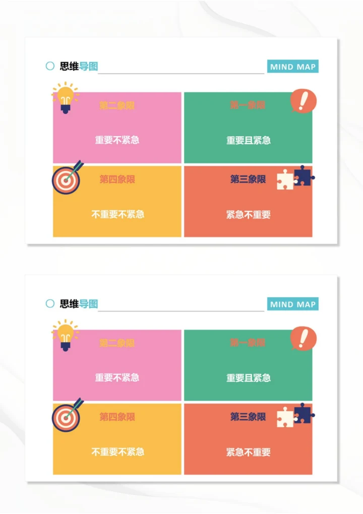 思维导图脑图四象限10