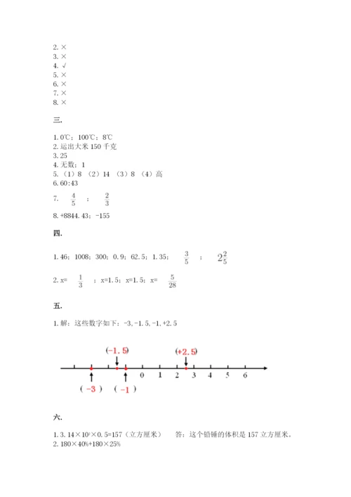 小学毕业班数学检测卷含答案（达标题）.docx