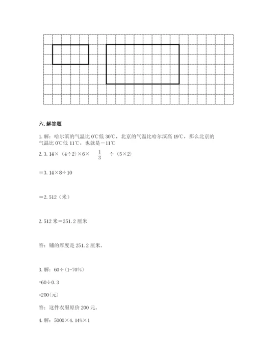 人教版六年级下册数学期末测试卷含答案【巩固】.docx