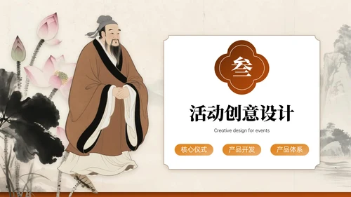 深棕色系关于孔子诞辰文化宣传主题PPT模板
