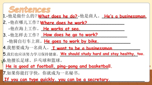Unit 5 What does he do(复习课件)-六年级英语上册同步高效课堂系列（人教版PE