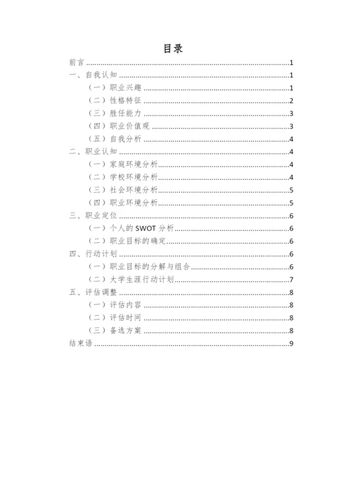 11页4600字经济犯罪侦查专业职业生涯规划.docx