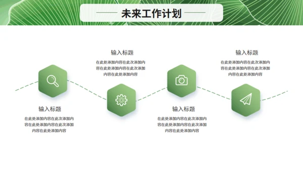 清新绿叶月度复盘总结通用PPT模板