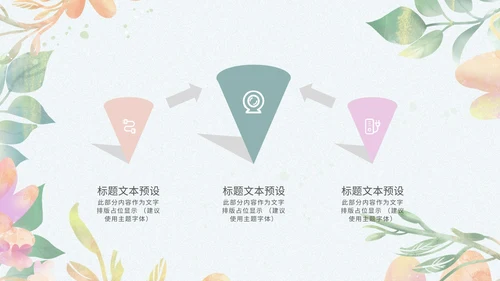 小清新浅色系员工新年汇报模版PPT模板