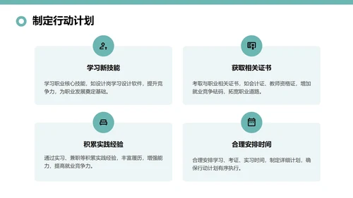 绿色插画风大学生职业规划与行动指南PPT模板