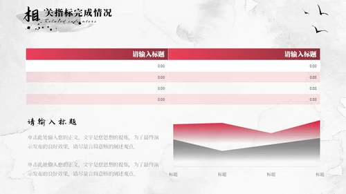 红色水墨飘带中国风大气古风项目汇报工作汇报通用PPT模板工作总结