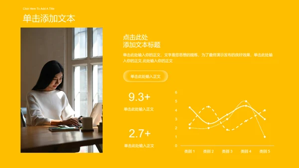 黄色商务风总结汇报通用PPT演示模板