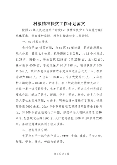 村级精准扶贫工作计划范文.docx
