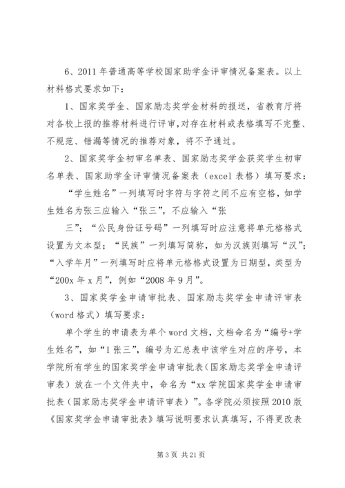 关于做好20XX年20XX年学年国家奖助学金评审和材料.docx