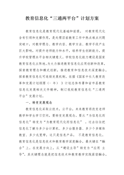 教育信息化三通两平台规划方案专项方案.docx