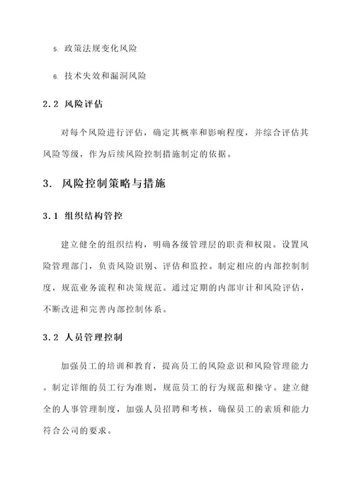 公司的风险控制方案