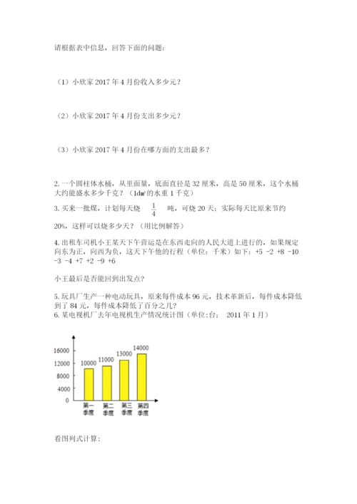 小学六年级数学毕业试题及答案【有一套】.docx