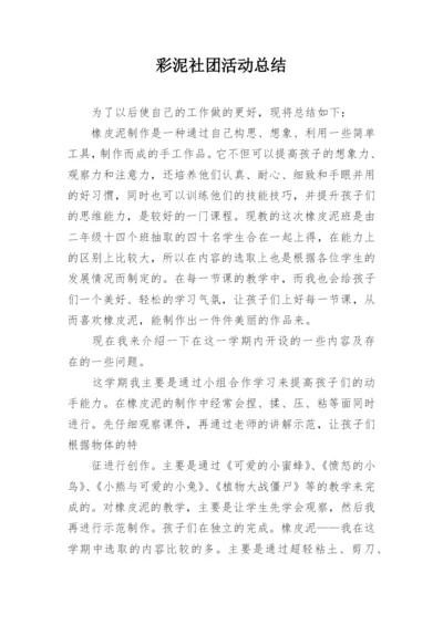 彩泥社团活动总结.docx