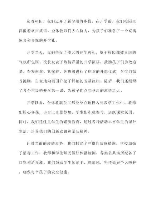 开发区小学开学情况汇报