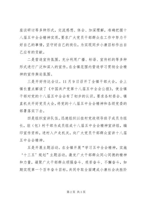 乡镇学习贯彻落实党的十八届五中全会精神情况汇报.docx