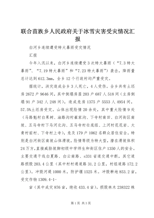 联合苗族乡人民政府关于冰雪灾害受灾情况汇报 (4).docx